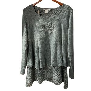 Women's Green Lace Tunic Top